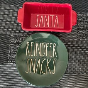 Rae Dunn Holiday Plate and Loaf Pan